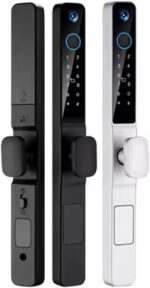 Fechadura Eletrônica para Porta de Correr com App Tuya WiFi e IP66, segurança à prova d’água e múltiplos acessos.