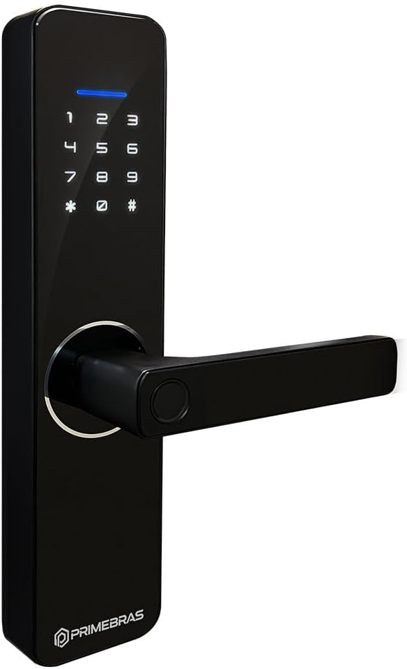 Fechadura Inteligente Primebras Rio WiFi com biometria, senha, tag e Fechadura Inteligente Primebras Rio WiFi com biometria, senha, tag e app para mais segurança e praticidade.