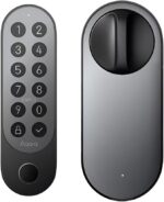 Fechadura Inteligente U200 Preta com Alexa, Google Home, Matter, impressão digital, NFC e bloqueio automático para sua casa inteligente.