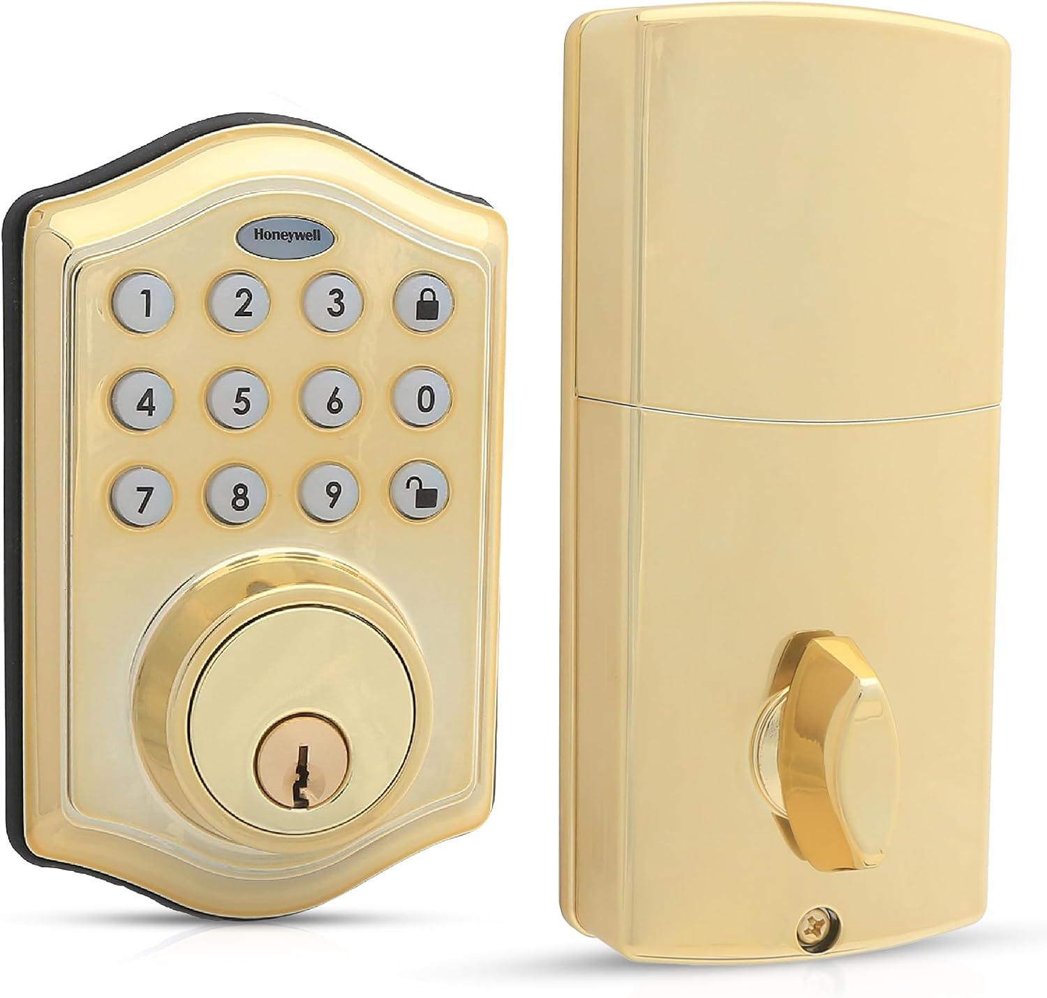 Fechadura digital Honeywell sem chave com 50 PINs, modo férias Fechadura digital Honeywell sem chave com 50 PINs, modo férias e travamento automático para mais segurança e praticidade.