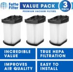 Filtro HEPA Fette Filter XFFWV400 para Shark Wandvac Power Pet, kit com 3 peças e alta retenção de partículas - Imagem 2