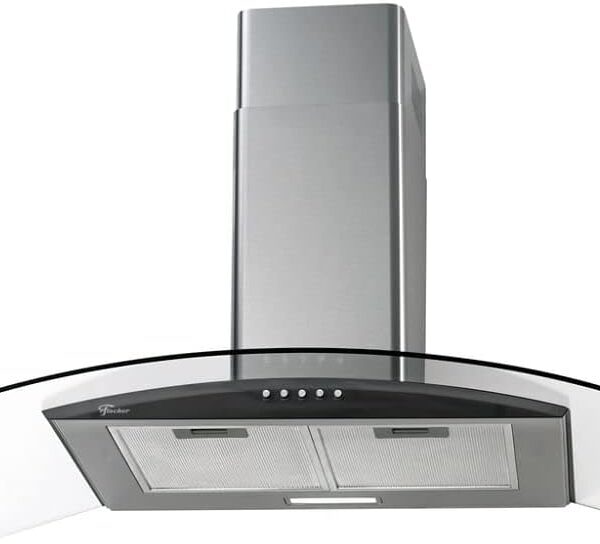 Fischer Coifa de Parede Talent Fit 90cm 220V: exaustor ou depurador com vidro preto e filtros laváveis.