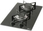 Fischer Cooktop 2 Bocas em Vidro Preto, acendimento superautomático e queimadores potentes para sua cozinha