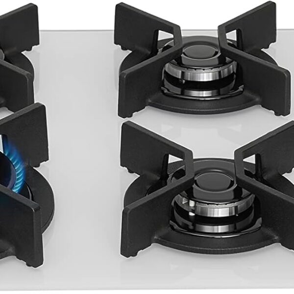 Fischer Cooktop 4 Bocas Infinity Branco com Tripla Chama e Mesa de Vidro Temperado