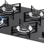 Fischer Cooktop Gás 4 Bocas com Mesa de Vidro Preta: alta eficiência, durabilidade e design moderno para sua cozinha.