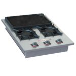Fogão 2 Bocas de Embutir Itajobi Inox com chapa baixa pressão 20x20 e 2 queimadores, ideal para uso profissional.