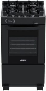 Fogão 4 Bocas Venax Delplus Vitreo BL Preto Fosco GLP: praticidade e estilo para sua cozinha.