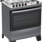 Fogão 5 Bocas Atlas Agile Up com mesa de inox, forno 82L e vidro duplo temperado para mais praticidade e desempenho.