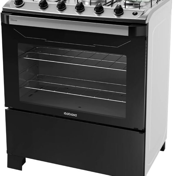 Fogão 5 Bocas Itatiaia New Dream com Tripla Chama, Acendimento Automático e forno limpa-fácil.