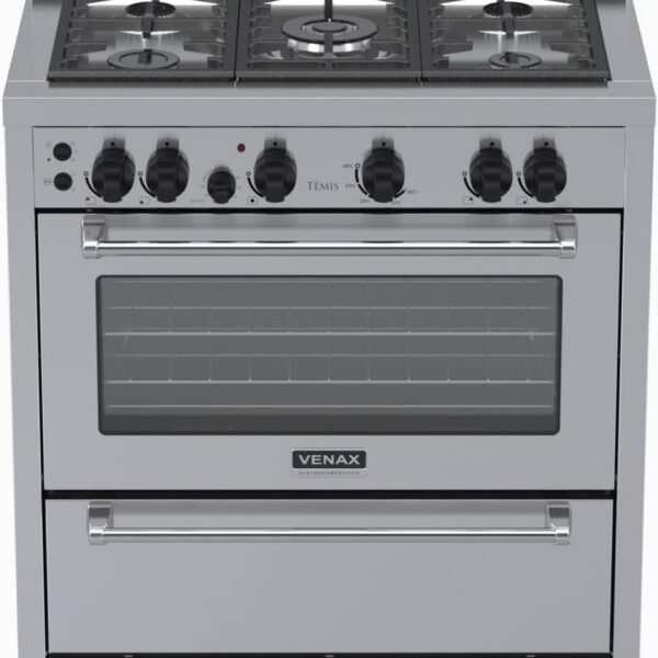 Fogao 5 Bocas Venax Temis Inox Gas GLP 220 V