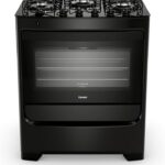 Fogão 5 bocas Consul mesa de vidro preto: potência, praticidade e limpeza fácil para sua cozinha.