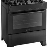 Fogão Atlas 5 Bocas preto Mônaco Top Glass com Acendimento automático - Bivolt