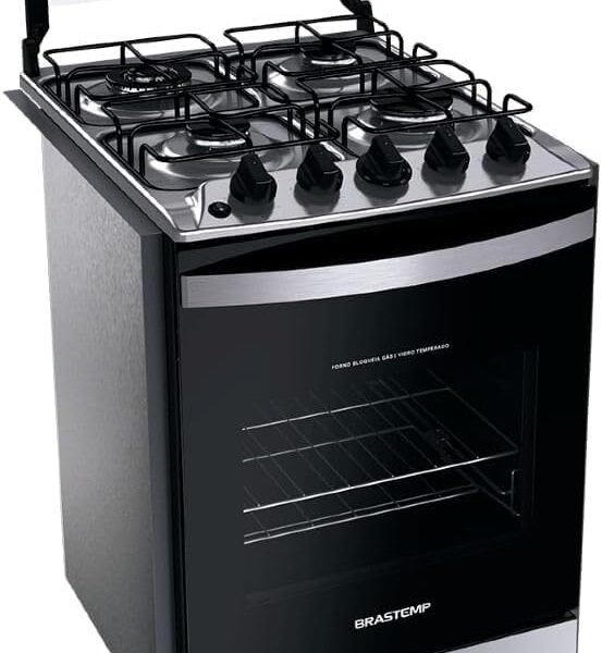 Fogão Brastemp 4 Bocas de embutir Inox com dupla chama e grades individuais - BYO4EBR Bivolt