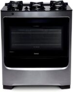 Fogão Consul 5 bocas Inox com mesa de vidro: mais praticidade, limpeza fácil e forno versátil.