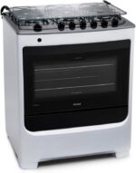 Fogão Consul 6 bocas branco com acendimento automático e botões removíveis para mais praticidade na cozinha