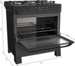 Fogão Mueller preto fosco 5 bocas com mesa de vidro e acendimento automático para cozinhar com praticidade e potência - Imagem 2