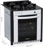 Fogão a Gás de Embutir Gaudi Prisma Vitreo Branco GLP com 4 bocas para cozinhar com praticidade e estilo. - Imagem 2