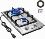Fogão a gás 2 bocas embutido em inox: compacto, conversível GLP/NG e ideal para apartamentos e cozinhas pequenas