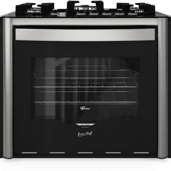 Fogão de Embutir Fischer 5 Bocas Gran Cheff com Tripla Chama e Dourador para assar, gratinar e aquecer com praticidade.