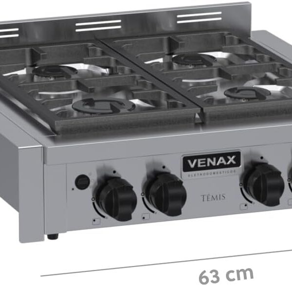 Fogão de Mesa Venax Temis Inox 4 Bocas GLP: praticidade e estilo para sua cozinha