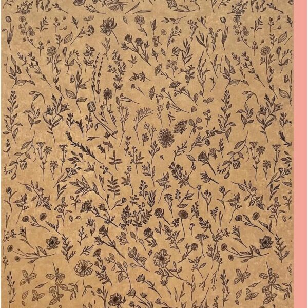 Folhas Seda Kraft Floral Premium 25x35cm: toque sofisticado e proteção elegante para presentes e embalagens criativas Eco Box Preto
