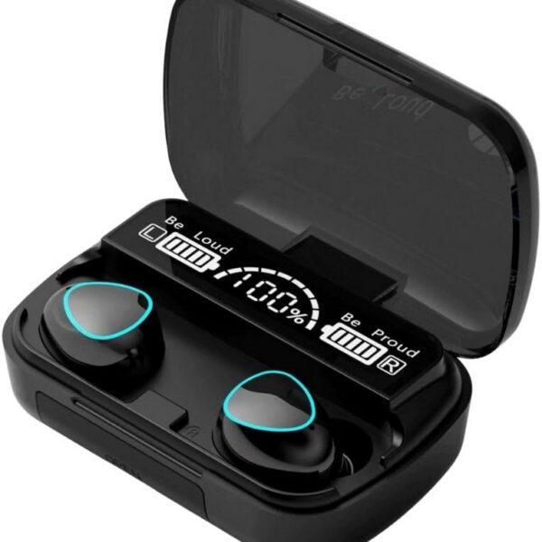 Fone Bluetooth 5.3 Premium com Power Bank, som HD, resistência IPX5 e bateria de longa duração.