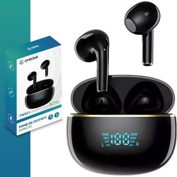 Fone Bluetooth 5.4 com cancelamento de ruído, 16h de bateria e controle touch para áudio nítido em qualquer celular.