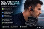 Fone Bluetooth Esportivo TWS com Gancho, IPX5 e Estojo Carregador para Corrida e Academia - Imagem 2