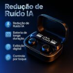 Fone Bluetooth M10 TWS 5.1 com som potente, toque sensível e estojo power bank para comprar com praticidade e alto desempenho. - Imagem 2