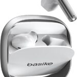 Fone Bluetooth TWS Basike G20-H Branco: som estéreo, toque sensível, Bluetooth 5.4 e até 6h de música.