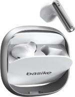 Fone Bluetooth TWS Basike G20-H Branco: som estéreo, toque sensível, Bluetooth 5.4 e até 6h de música.