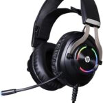 Fone Headset Gamer HP H360 P2 Stereo e USB com RGB, som potente e conforto para jogar e ouvir música.