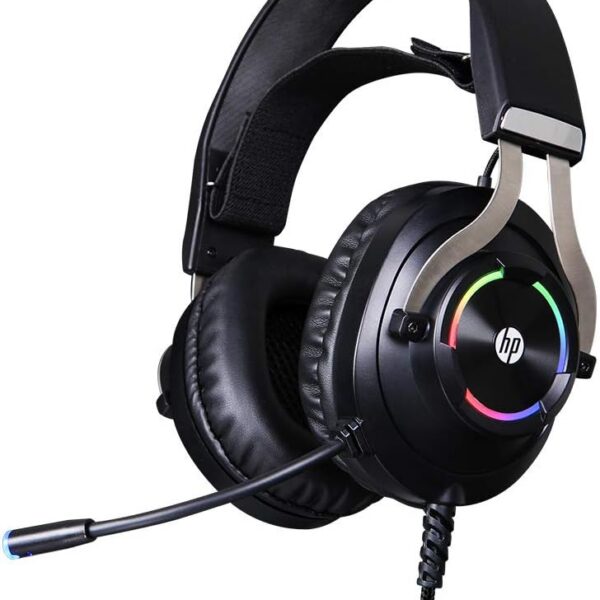 Fone Headset Gamer HP H360 P2 Stereo e USB com RGB, som potente e conforto para jogar e ouvir música.