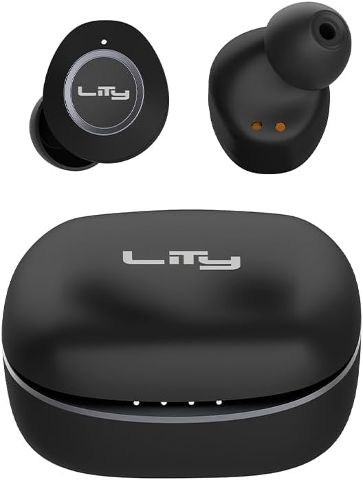 Fone TWS Bluetooth Lity T14P Preto com 34h de bateria Fone TWS Bluetooth Lity T14P Preto com 34h de bateria para som sem fio e uso prolongado.