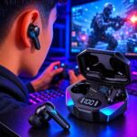 Fone de Ouvido Bluetooth 5.3 TWS Gamer: som imersivo, microfone integrado e case com display LED para mais praticidade. - Imagem 2