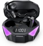 Fone de Ouvido Bluetooth 5.3 TWS Gamer: som imersivo, microfone integrado e case com display LED para mais praticidade.