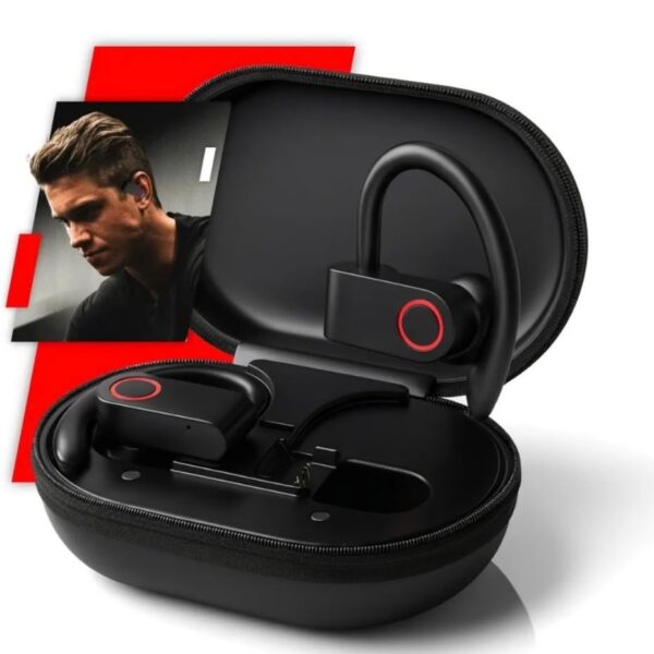 Fone de Ouvido Bluetooth 5.4, Com Microfone Embutido, 45h de Bateria, Design Esportivo Ergonômico Ideal Para Esportes Corridas Atividades Físicas, IPX5 à Prova D'Água, Videogame IPhone Android Premium