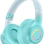 Fone de Ouvido Bluetooth SN01, Over-Ear com LED, Microfone, 20h Bateria, Controles Touch (Verde)