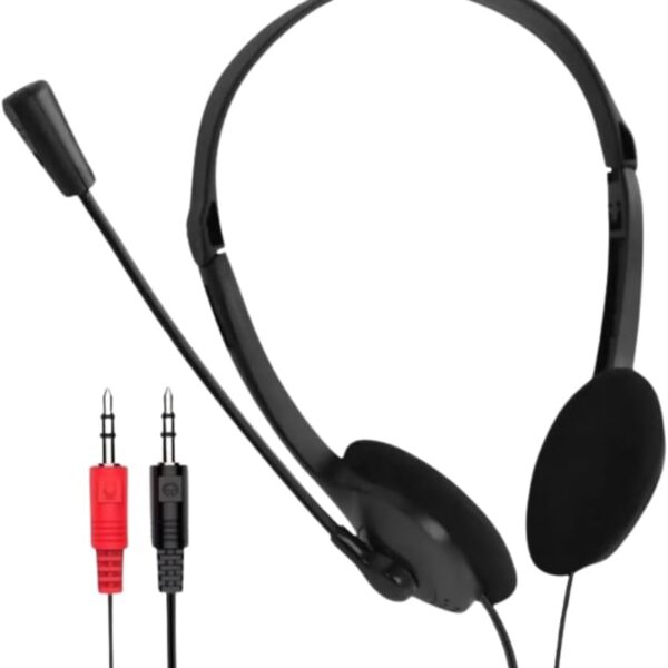 Fone de Ouvido Headset com Microfone Multimídia P2: conforto, áudio nítido e controle de volume para chamadas e jogos.