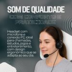 Fone de Ouvido Headset com Microfone Multimídia P2: conforto, áudio nítido e controle de volume para chamadas e jogos. - Imagem 2