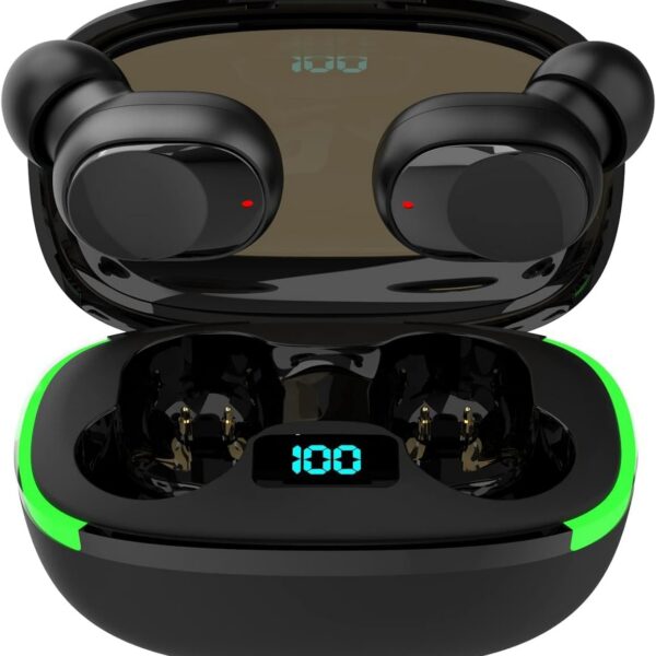 Fone de Ouvido Sem Fio TWS com LED Digital, IPX4, modo gamer, 8h de bateria e microfone duplo para chamadas nítidas e uso diário.