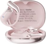 Fone de ouvido Bluetooth, Basike Ba-FON303A OWS Fone sem Fio Bluetooth, BT V6.1, 8h de Reprodução, 100 Horas em Standby, Compatível com Assistente de Voz para Corrida/Exercícios (Rosa)