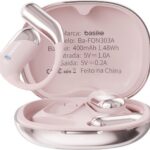 Fone de ouvido Bluetooth, Basike Ba-FON303A OWS Fone sem Fio Bluetooth, BT V6.1, 8h de Reprodução, 100 Horas em Standby, Compatível com Assistente de Voz para Corrida/Exercícios (Rosa)