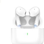 Fones Bluetooth 5.3 sem fio branco, 40h de bateria, USB-C, IPX6 e microfone para Android e iOS