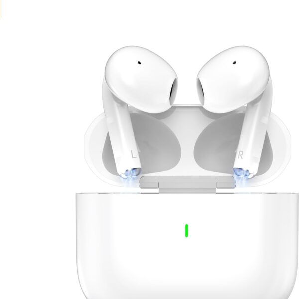Fones Bluetooth 5.3 sem fio branco, 40h de bateria, USB-C, IPX6 e microfone para Android e iOS