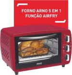 Forno Elétrico Arno 5 em 1 20L Vermelho FOR3 com Função AirFry, Timer de 60 Minutos, Controle de Temperatura até 230°C e Acessórios Removíveis, 220V - Imagem 2