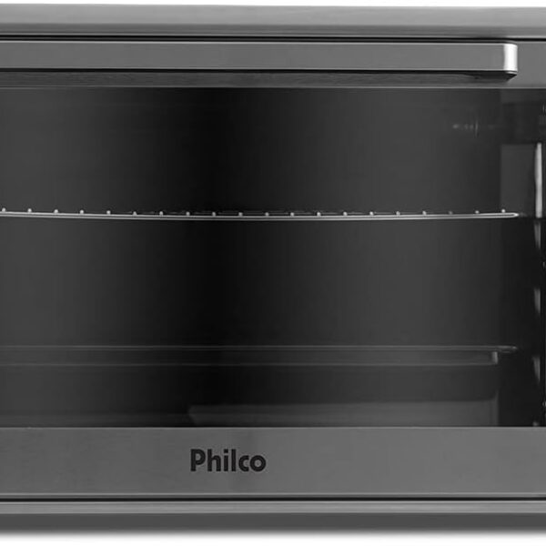 Forno Elétrico PHILCO PFE70I 70L Inox 110V: assa com precisão, timer de 60 min e controle de 90°C a 230°C.