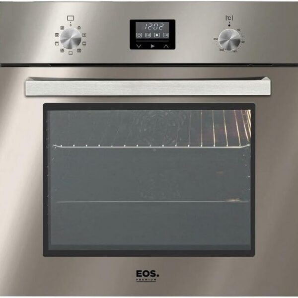 Forno Elétrico de Embutir EOS 80L Premium com convecção, 2900W e vidro triplo para assados mais rápidos e limpeza fácil.