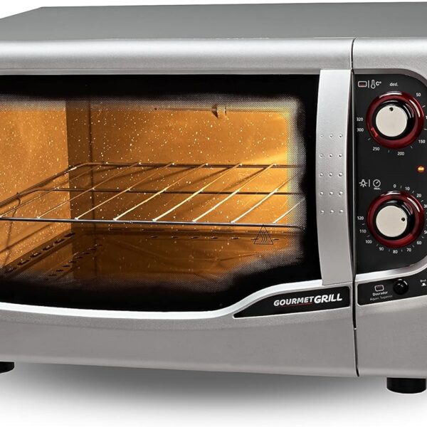 Forno elétrico Fischer Gourmet Grill 44L: assa, doura, tosta e gratina com timer de 120 min e lâmpada interna.