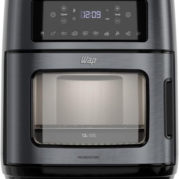 Fritadeira Elétrica WAP Air Fryer Oven Digital Black Inox 12L 110V